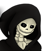 Esqueleto con una capucha